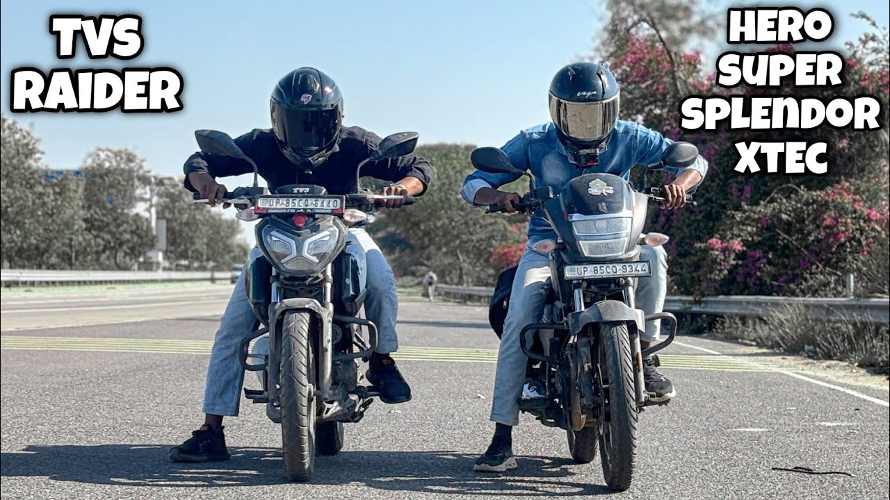 Hero Super Splendor Xtec vs Tvs Raider 125 || Drag Race
