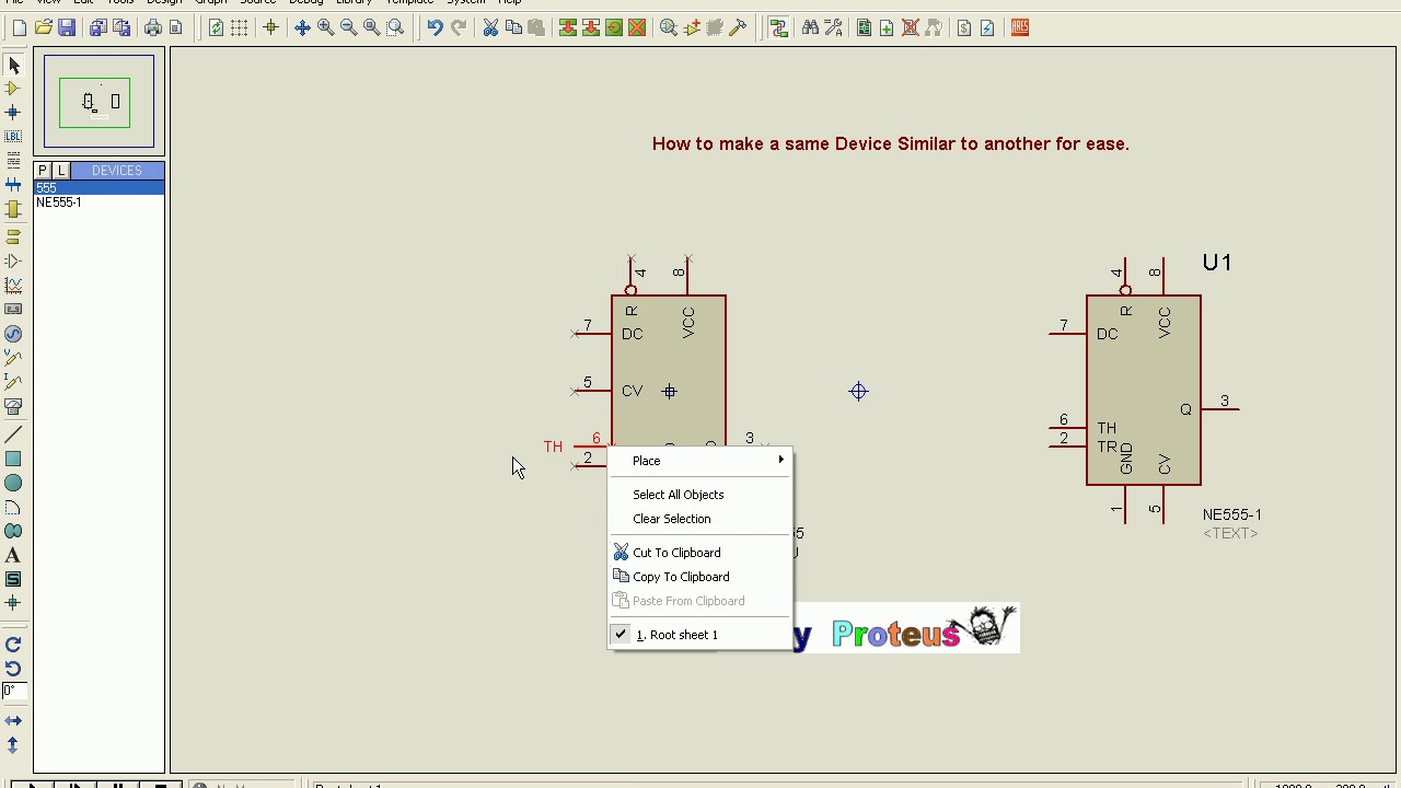 How to change arrangement of pins on any IC in Proteus