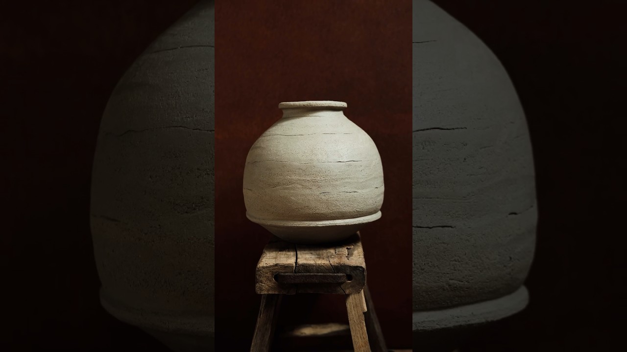 Handbuilding a vase in the coil technique using stoneware clay.
