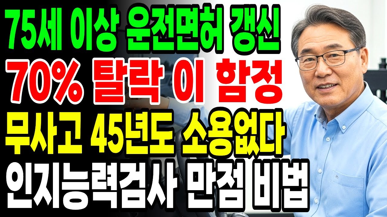 75세 이상 운전면허 적성검사, 이거 모르고 가면 탈락합니다! 인지능력검사 만점 받는 비법 공개