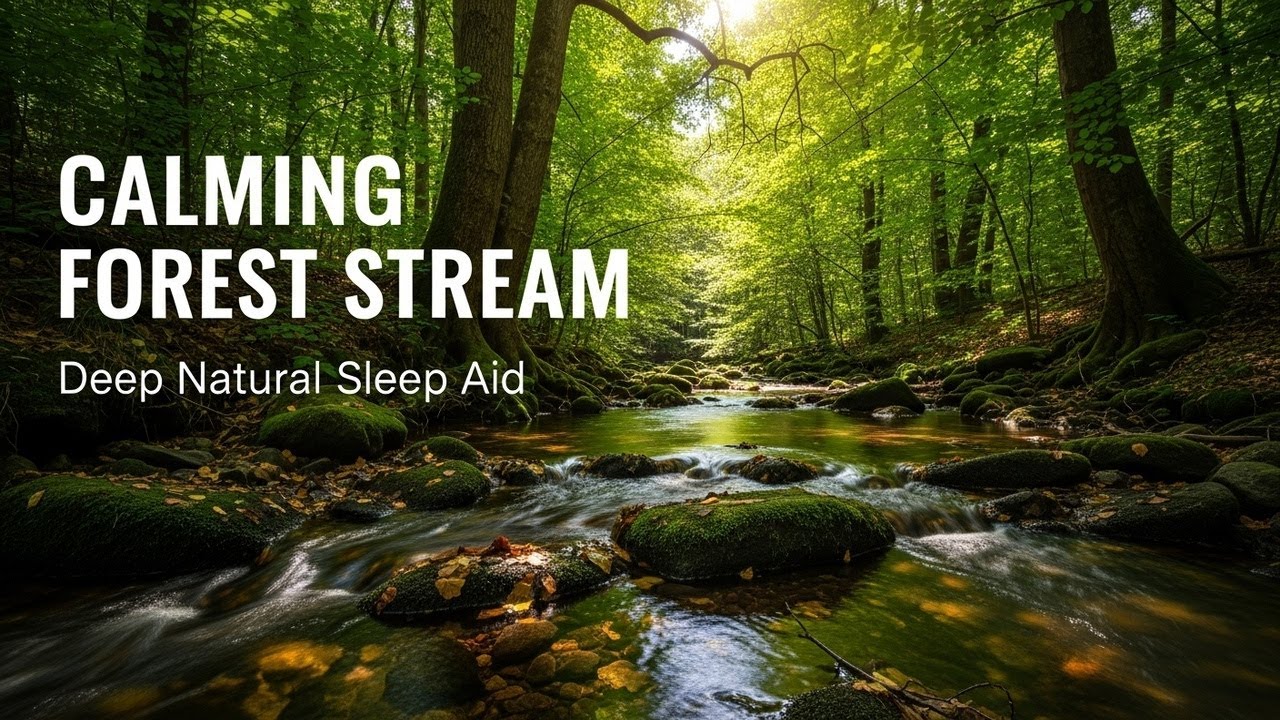Serene Forest Ambience with Relaxing Stream Sounds for Sleep Study Meditation and Inner Peace