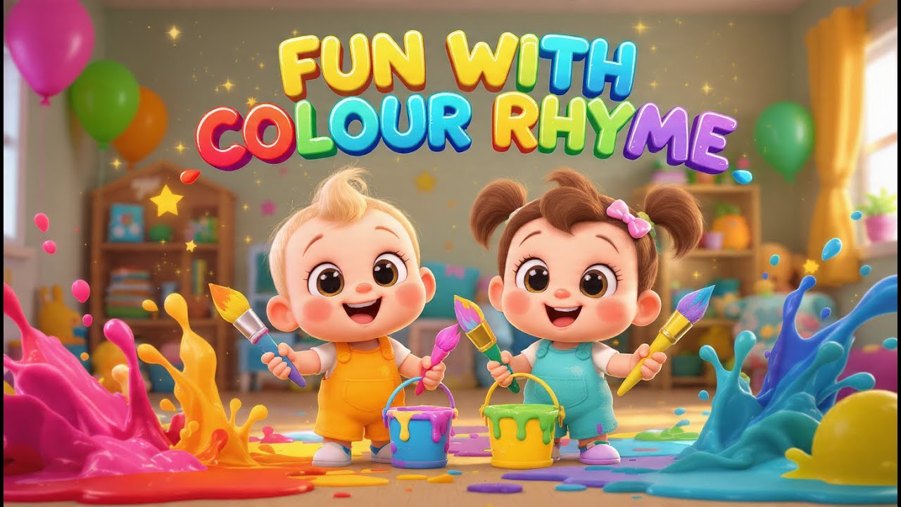 Fun With Colour Rhyme | Learn Colors for Kids 🌈 3D Animated Song