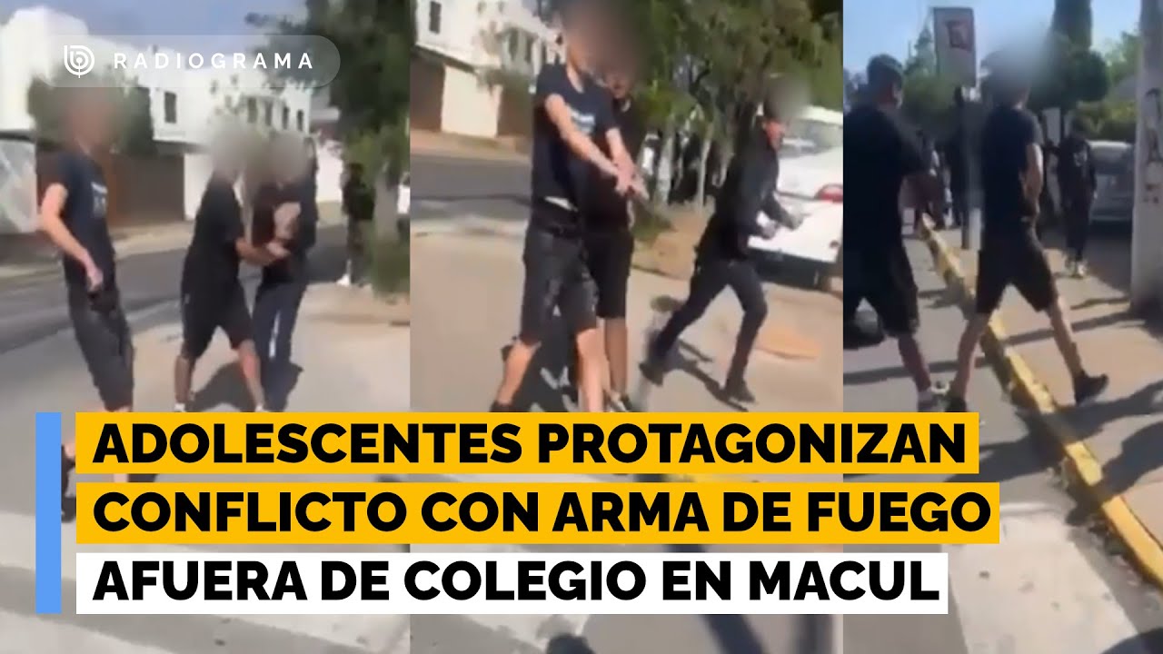 Adolescentes protagonizan conflicto con arma de fuego afuera de colegio en Macul