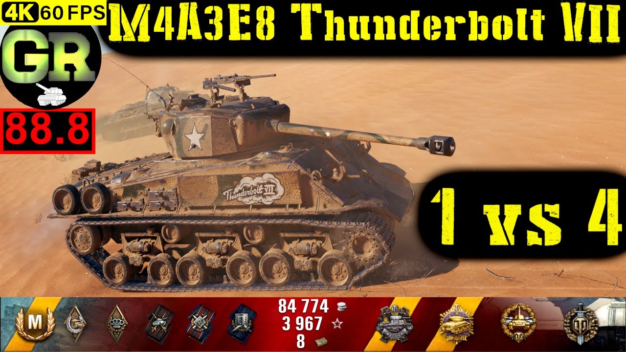 89_World of Tanks M4A3E8 Thunderbolt VII WoT Replay - 10 Kills 3.9K DMG(Patch 1.5.0)