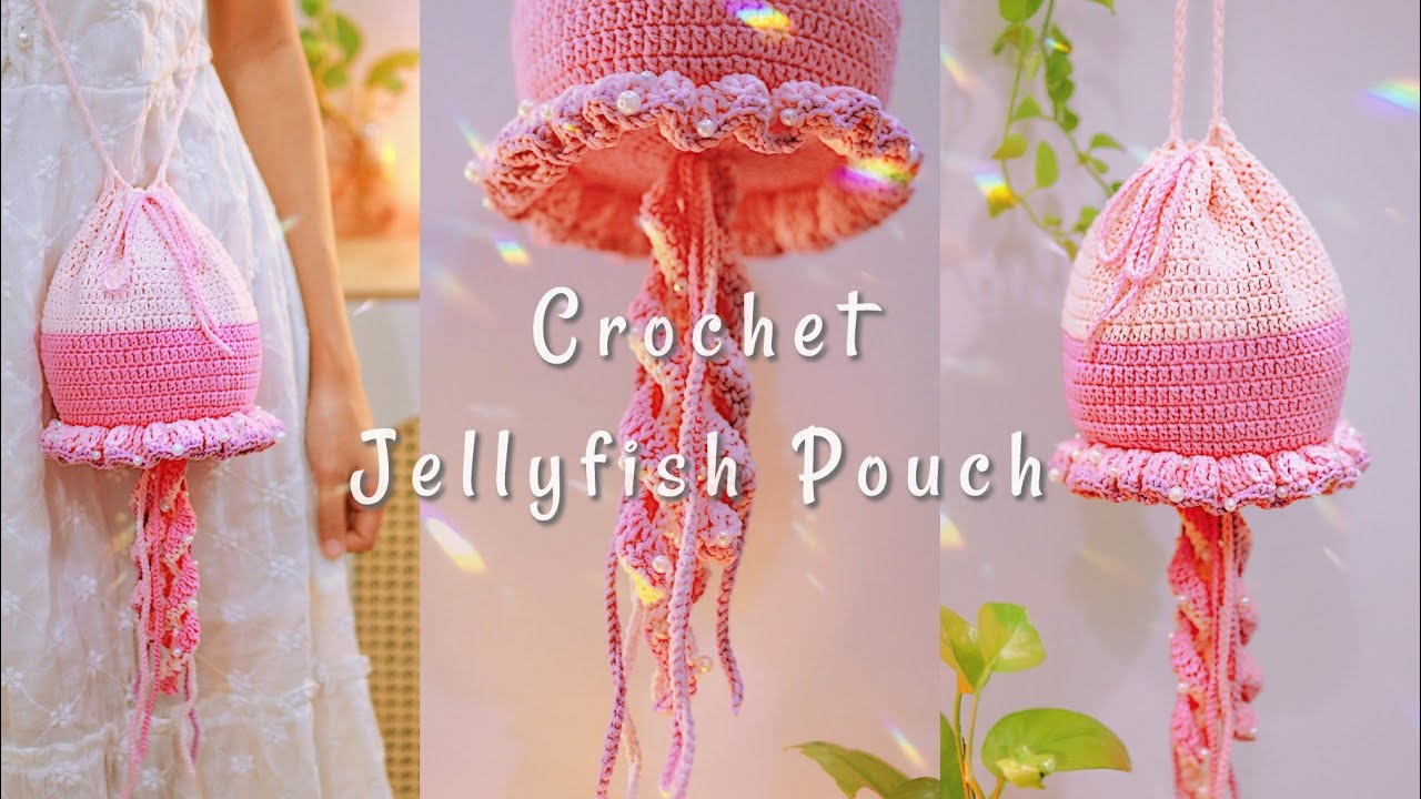 Easy Crochet Jellyfish Pouch Tutorial | inspired by @pixzel2k | Chenda DIY