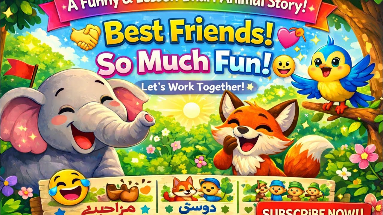 دوستی، ہنسی اور مل جل کر کام کرنے کی پیاری کہانی😊😊☺️☺️