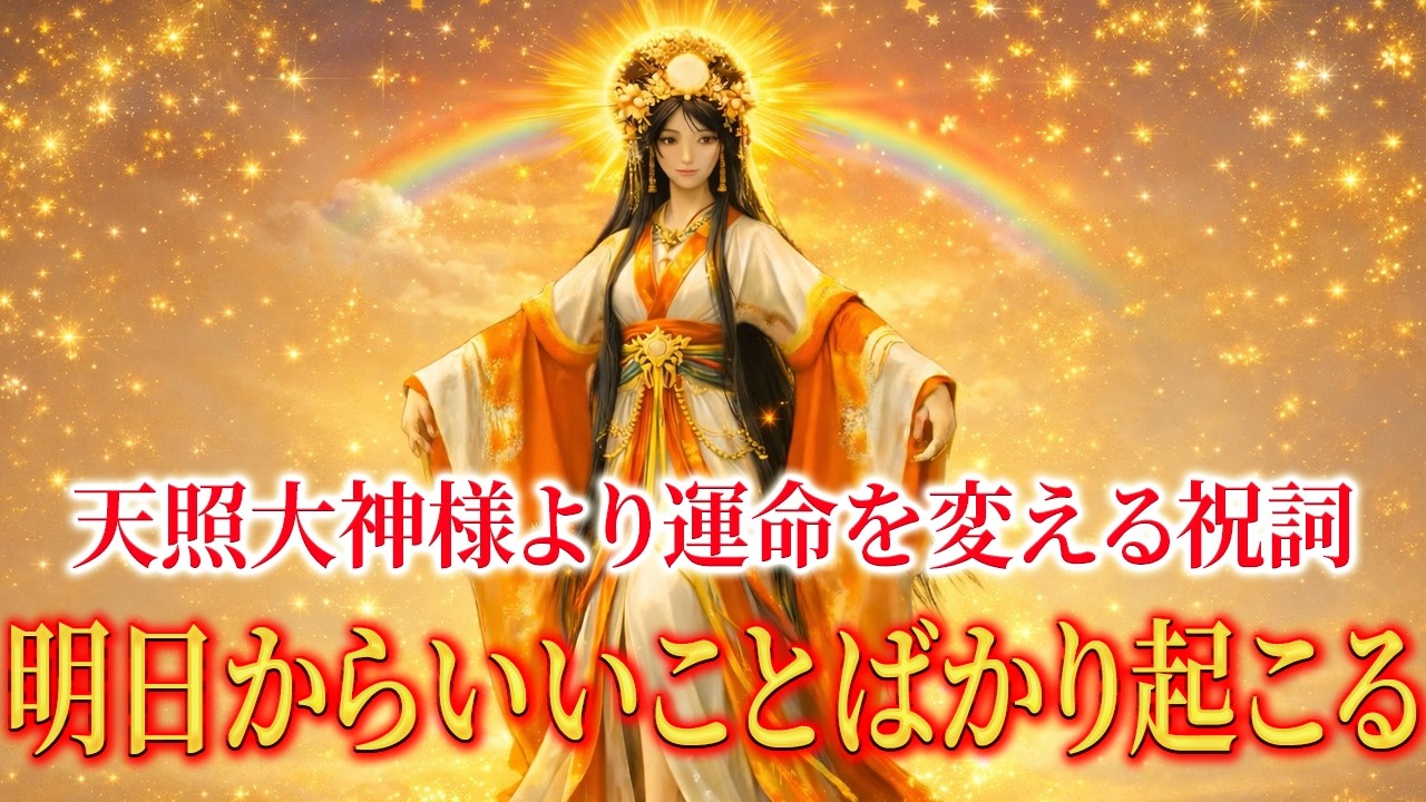 明日からいいことばかり起こる天照大神様の開運祝詞〜運命が激変します〜
