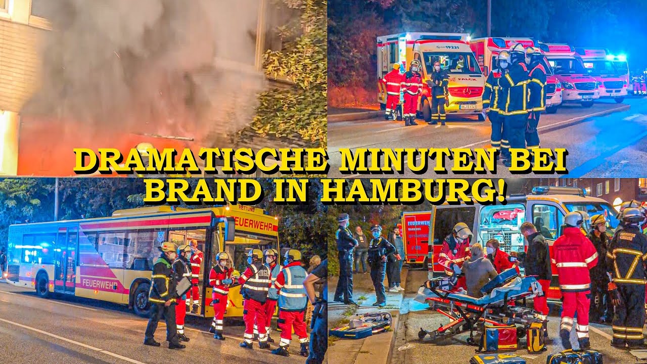 [Dramatischer Brand in Hamburg] Bewohner schreien um Hilfe | Menschenrettung | Feuerwehr Hamburg