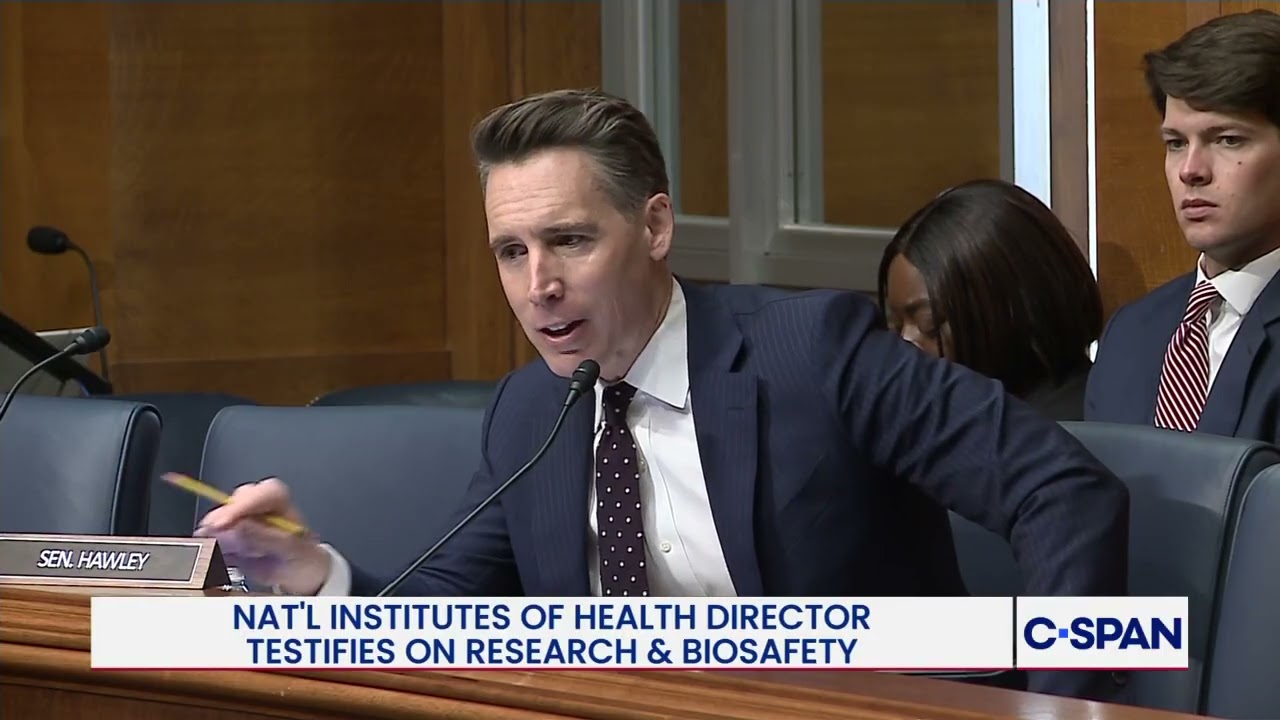 Sen. Josh Hawley (R-MO) Asks NIH Director About Funding & Wuhan, China Labs