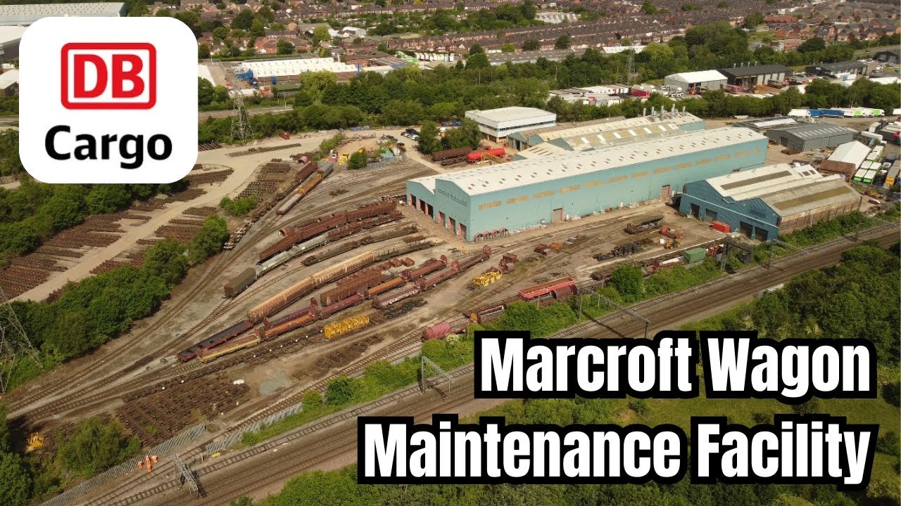 DRONE ACTION - DB Cargo- Marcroft WAGON MAINTENANCE Facility in Stoke-on-Trent