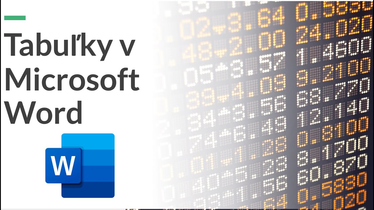 Online Kurz Microsoft Word - Tabuľky vo Worde 📑