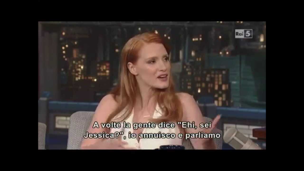 Jessica Chastain at Letterman Show 17/10/14 SUB ITA