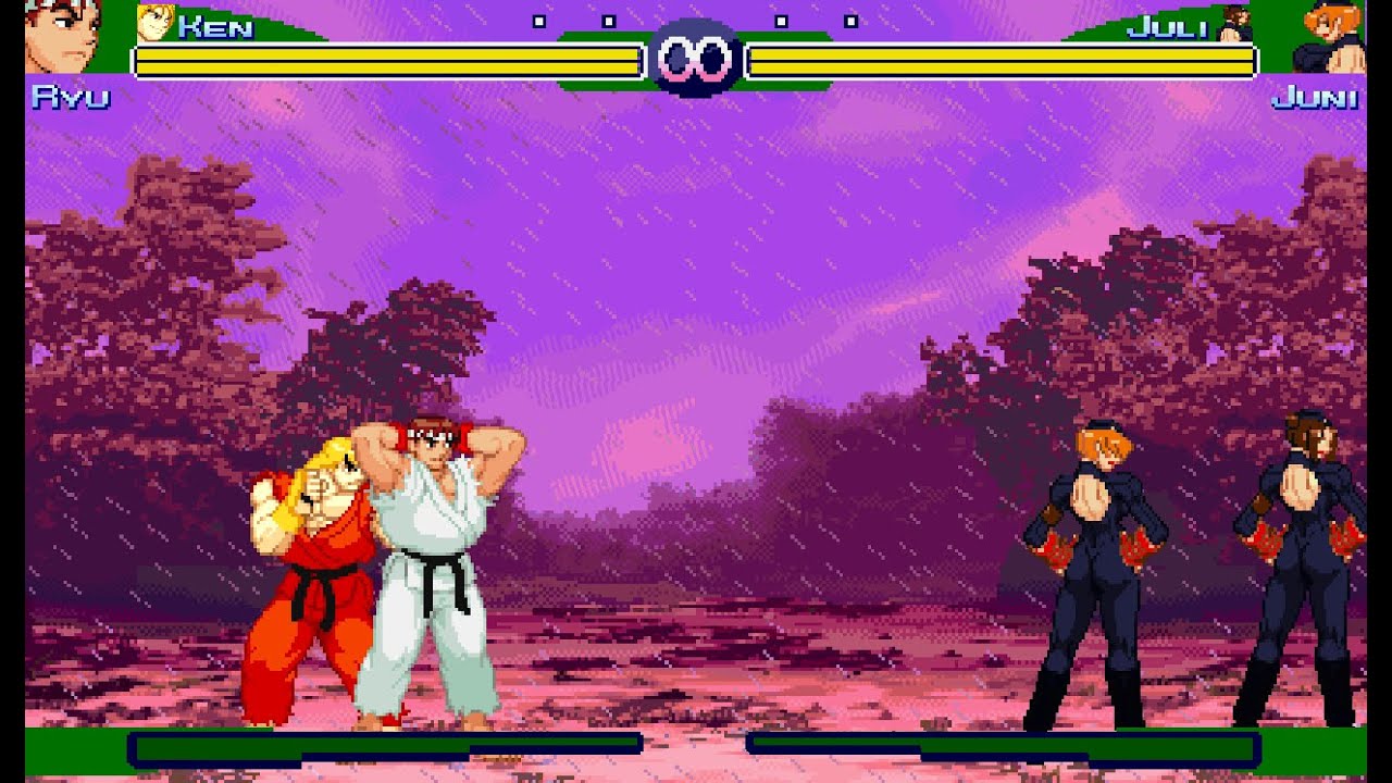 Street Fighter Zero 3 (PotS Style) - Ryu & Ken Vs. Juni & Juli
