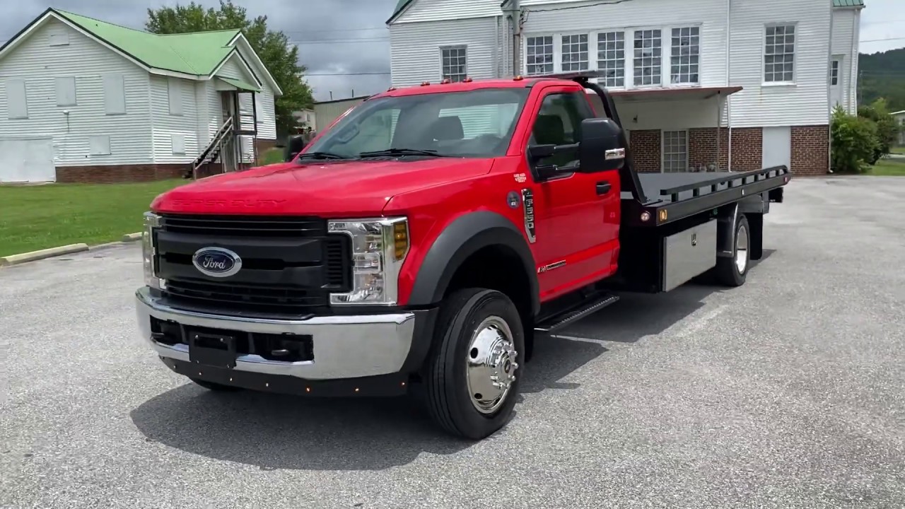 SOLD - 2018 FORD F550 FLATBED ROLLBACK WHEEL LIFT DIESEL TOW TRUCK FOR SALE