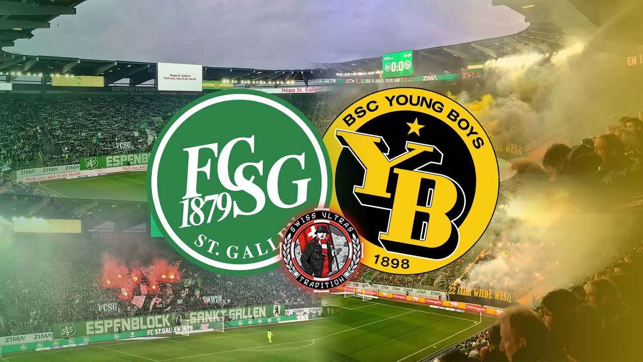 FC St. Gallen 1:4 BSC Young Boys | 09.11.2025 | Choreo, Pyro, Fanchants | Swiss.Ultras.Tradition