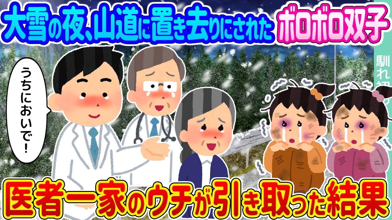 【2ch馴れ初め】大雪の夜、山道に置き去りにされたボロボロ双子 →医者一家のウチが引き取った結果…【ゆっくり】