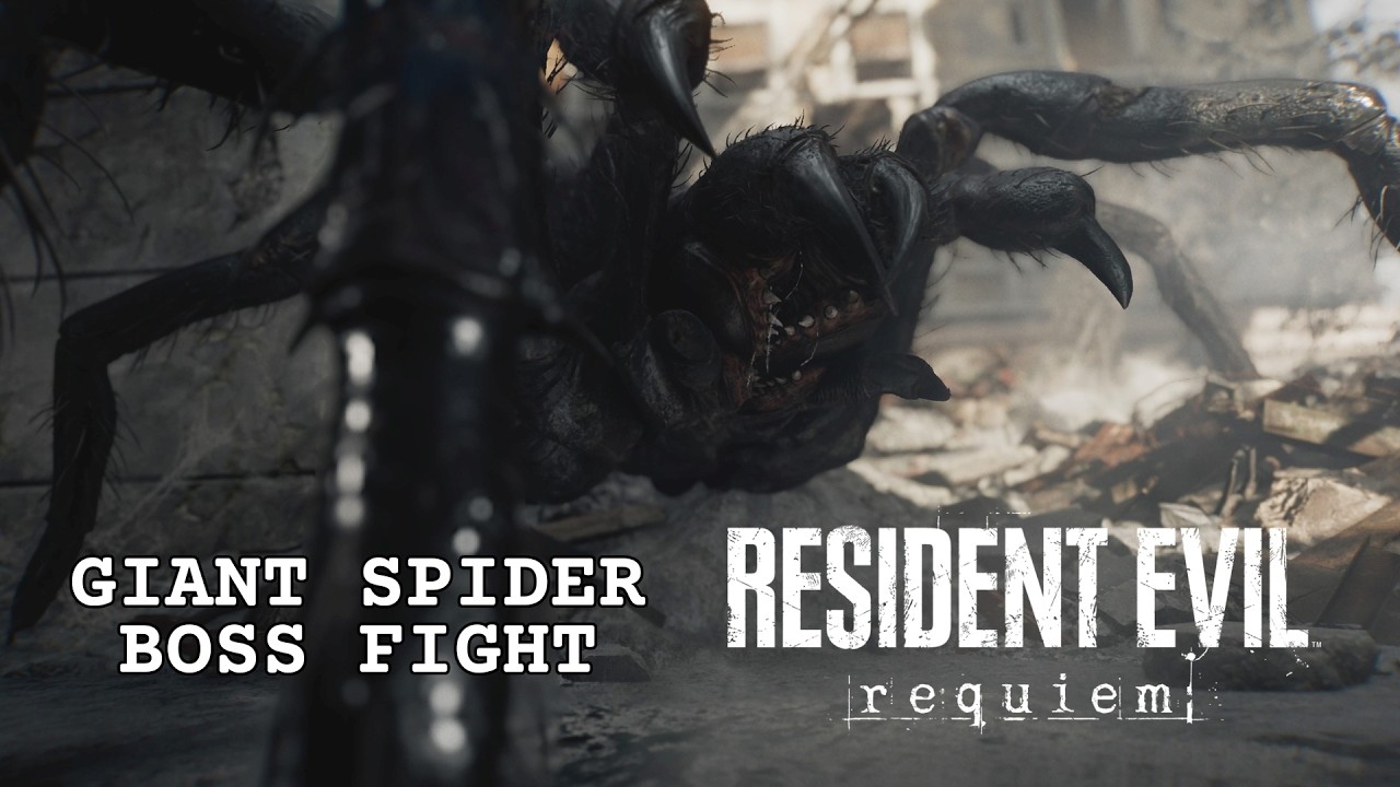 Giant spider boss in Resident Evil Requiem