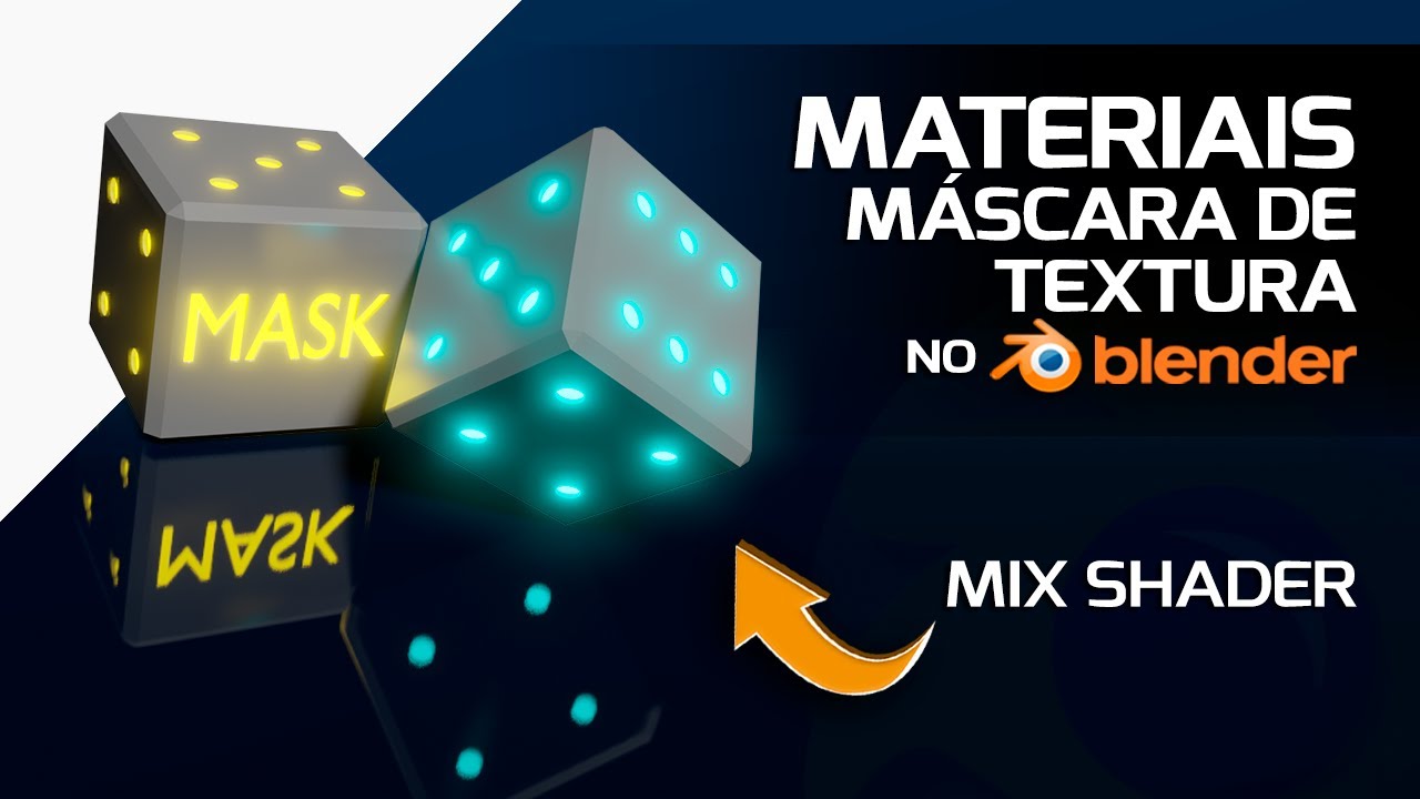 3D [TEXTURA COM LUZ NO BLENDER] Como fazer Materiais com Máscara de Textura Blender (Mix Shader) #3d