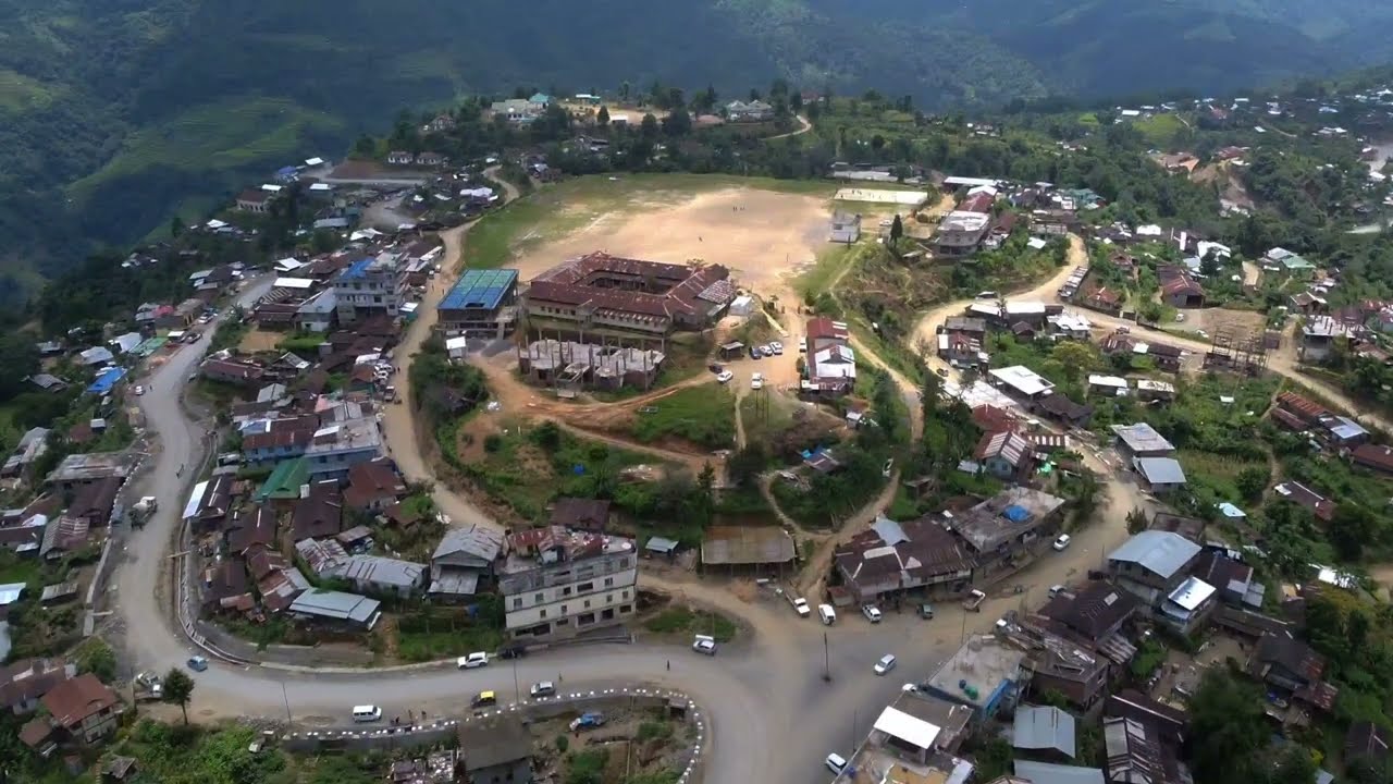 Aerial footage of Chozuba town, Phek, Nagaland.