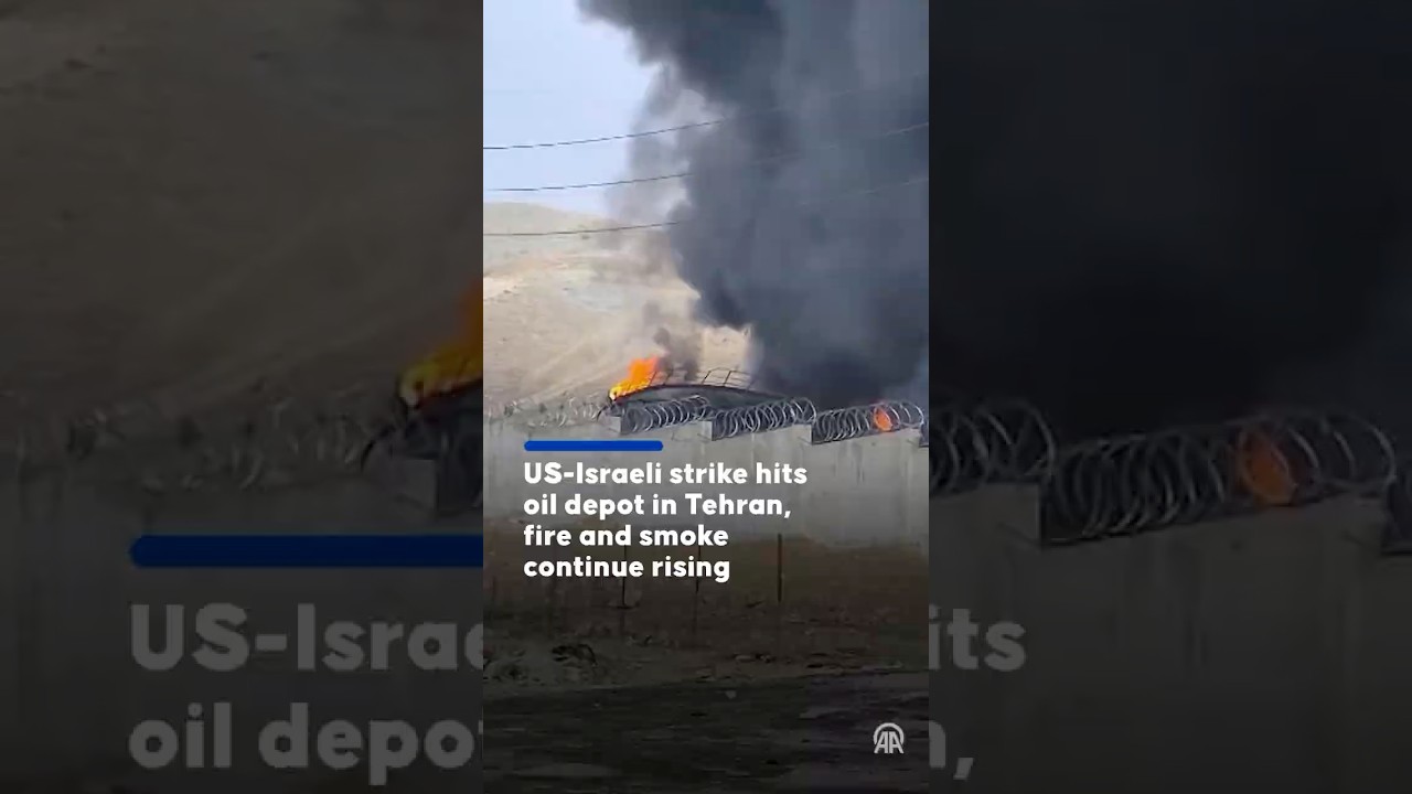 Thick smoke still rising from Shahran oil depot in Tehran after Israeli strikes