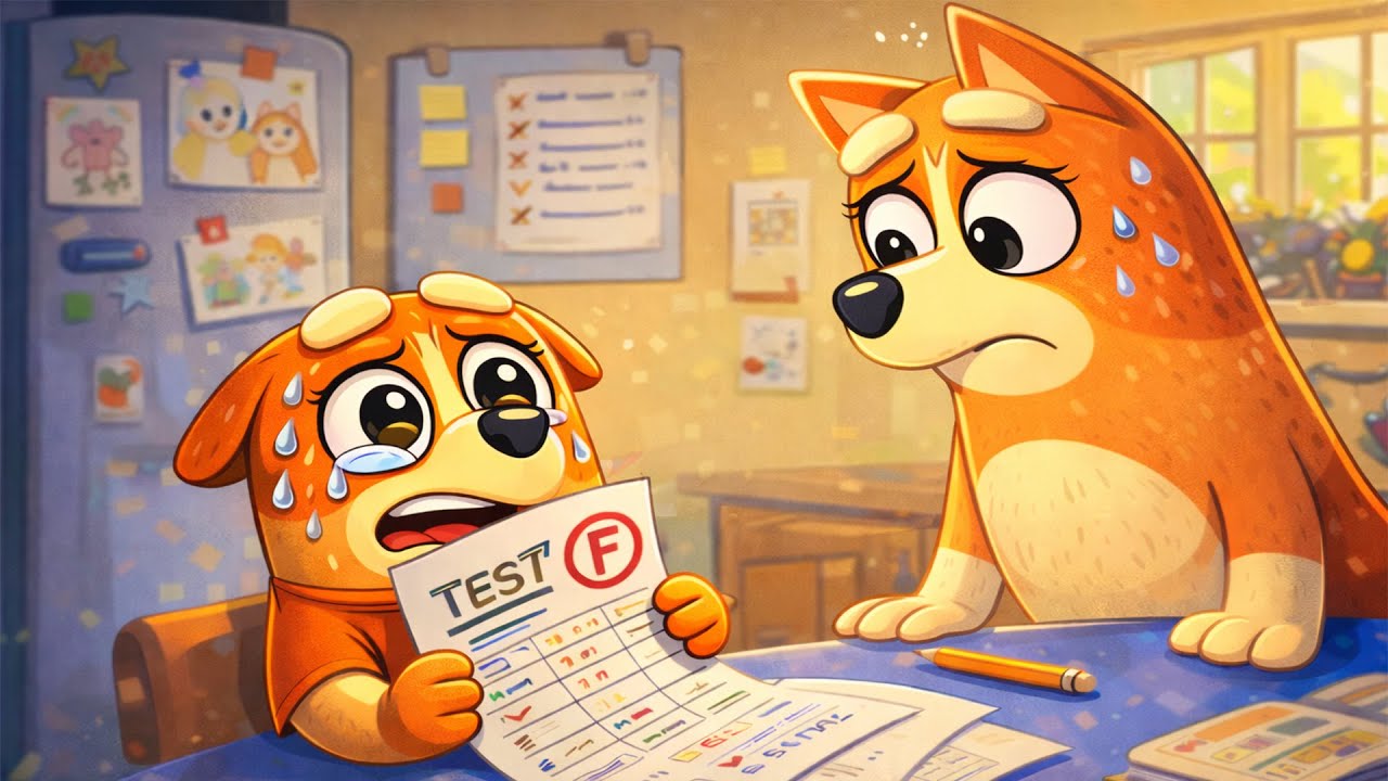 An F at School 💔📚 Mum Doesn’t Get Angry… Bingo Learns an Important Lesson 😢| Funny Bluey Animation