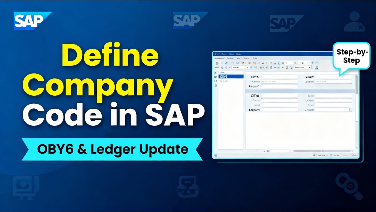 SAP S4 HANA FICO | Class 12 | Define Company Code in SAP with OBY6 and Ledger Update