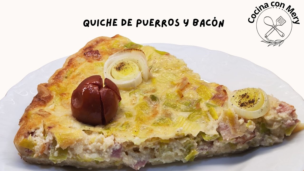 Quiche de puerros y bacon