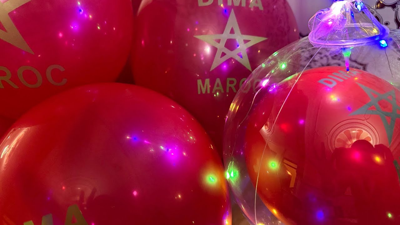 Releasing air from red ballons dima maroc colored and others in various colors🎈🎈❤️