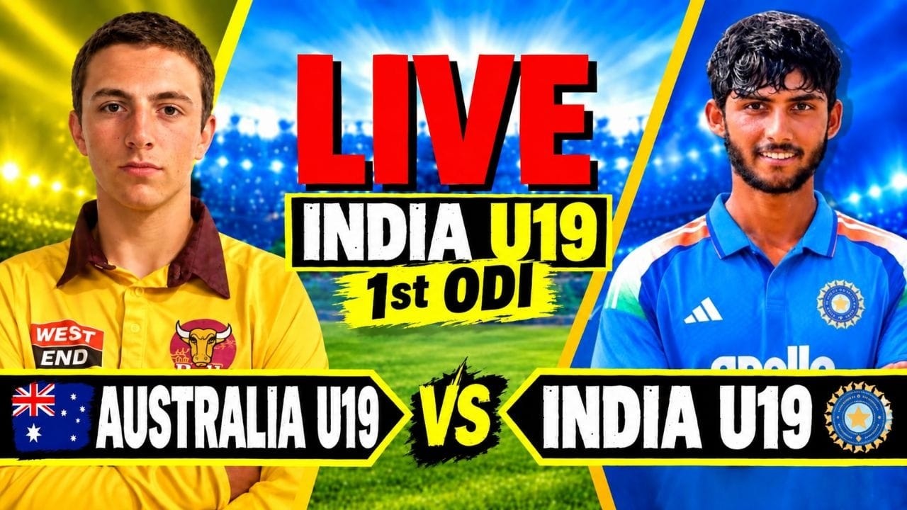 🔴 IND U19 vs Aus U19 | Australia U19 vs India U19 1st ODI Live Score & Hindi Commentary |
