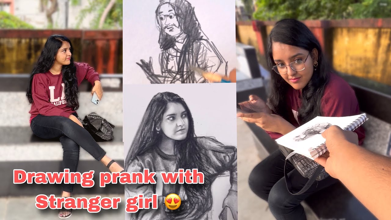 Drawing prank with stranger girl 😍 | Wait for her reaction 😝