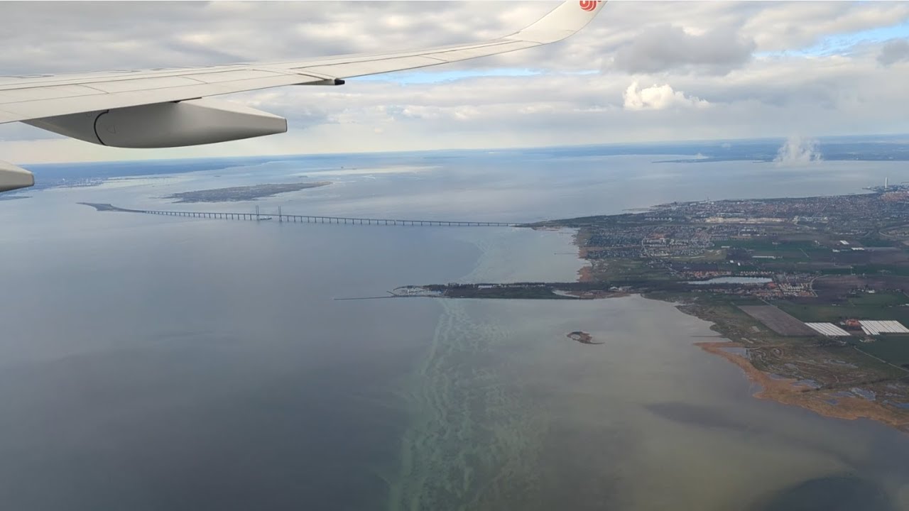 Landing in Copenhagen Airport - Air China Airbus A350-900