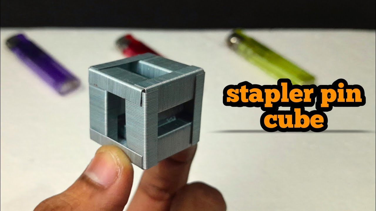 how to make cube with Stapler pins easy