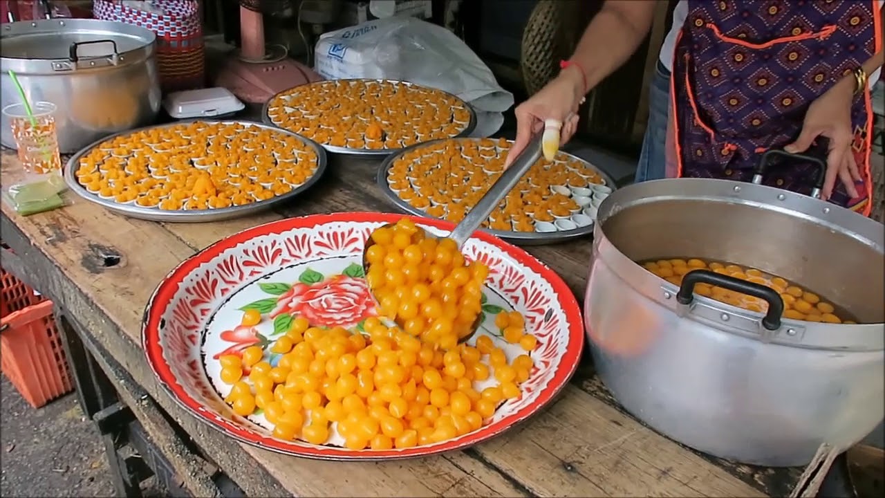 Thai Dessert Egg Yolk and Sugar - Tong Yord