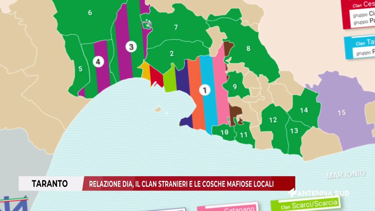 30 MAGGIO 2025   TARANTO -  RELAZIONE DIA, IL CLAN STRANIERI E LE COSCHE MAFIOSE LOCALI