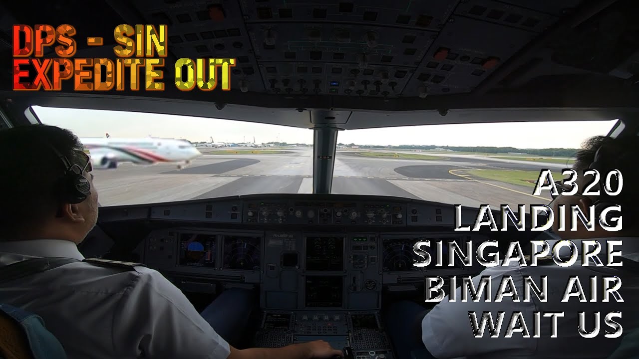 A320 LANDING ON CLEAR SKY CHANGI AIRPORT SINGAPORE