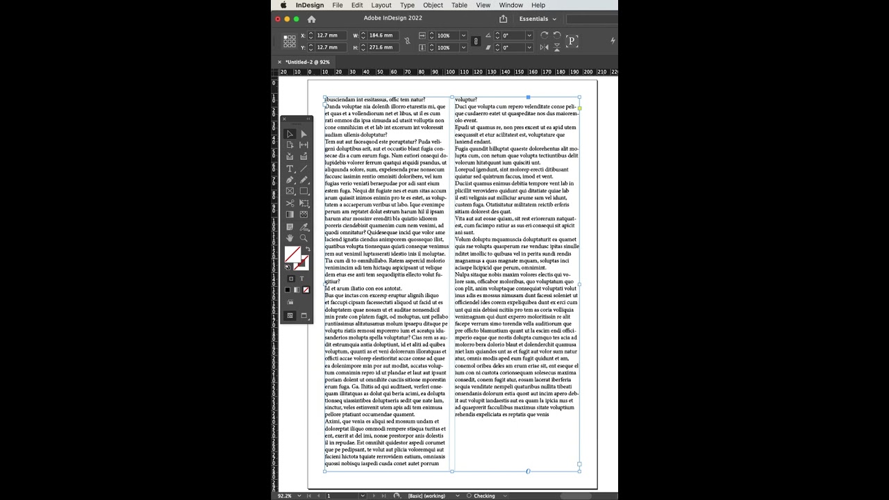 Double Column Text in indesign #tricks #shorts  #indesign