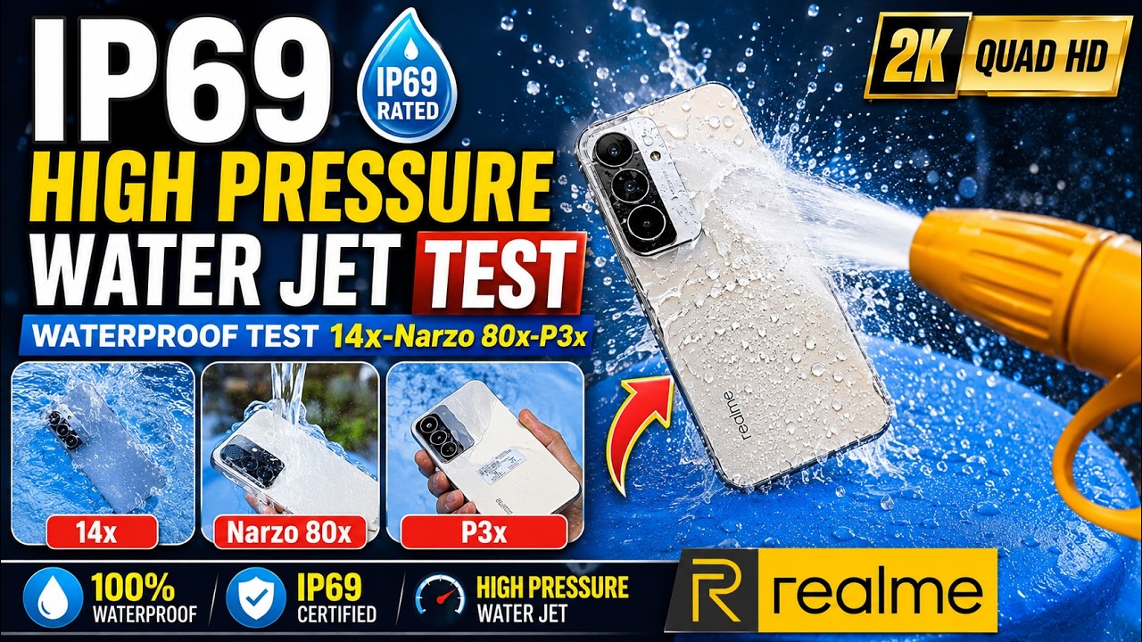 realme 14x|Narzo 80x - P3x 5G Waterproof Damage Test - IP69 High Pressure Water Jet Test