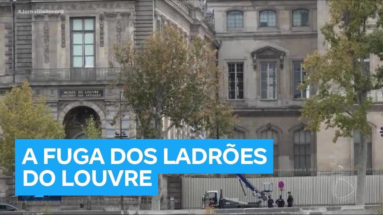 Imagens que mostram fuga de ladr&otilde;es ap&oacute;s roubo ao Museu do Louvre s&atilde;o divulgadas