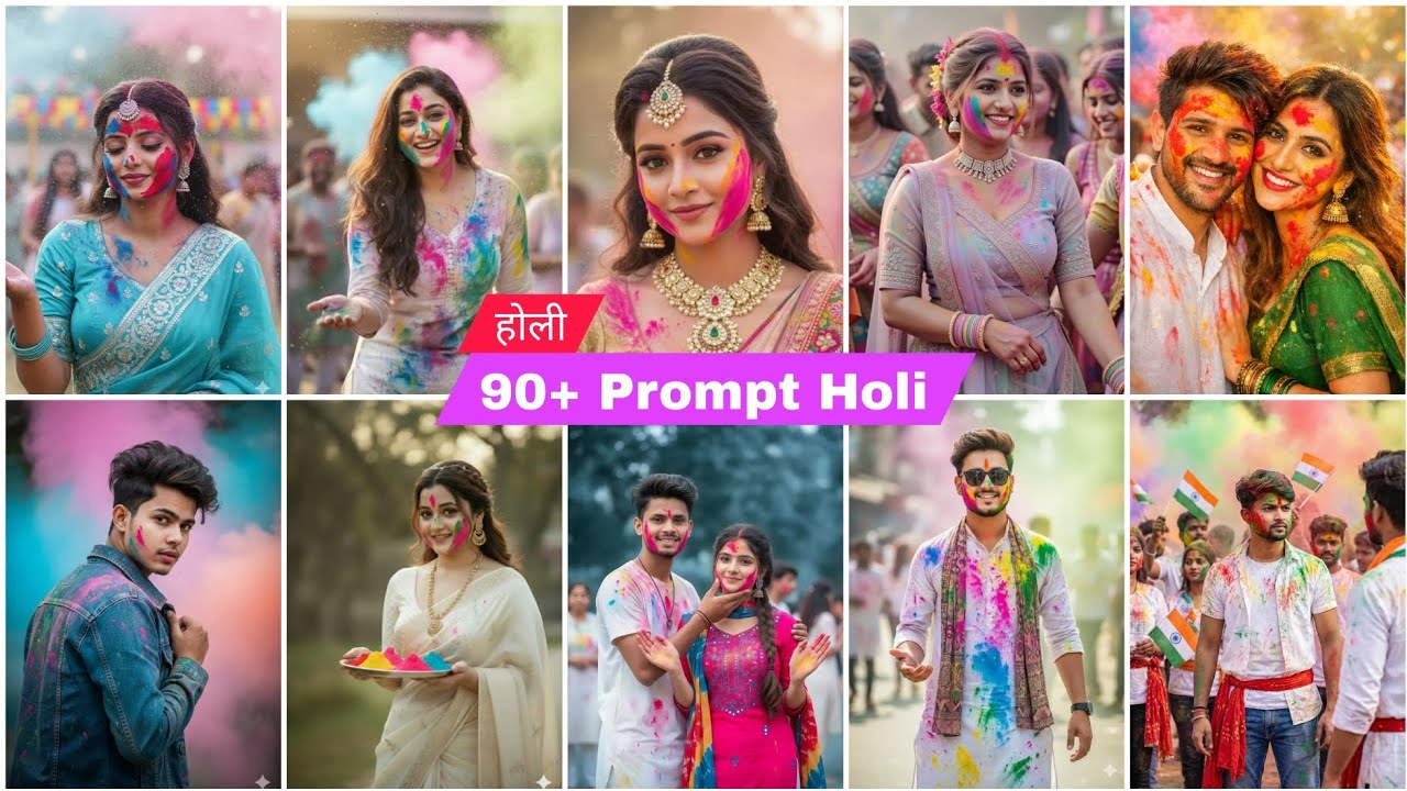 होली 90+ Prompt Holi 🔥 Instagram Trending Google Gemini Ai Prompt Holi Viral Holi Prompt #holi #ai 