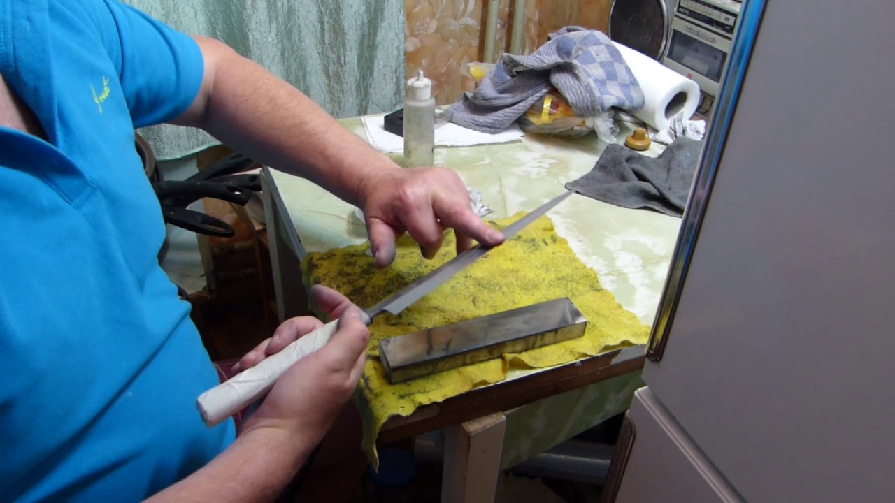Продолжение How To Sharpen Yanagiba Japanese Sushi Knife / реставрация и заточка янагибы