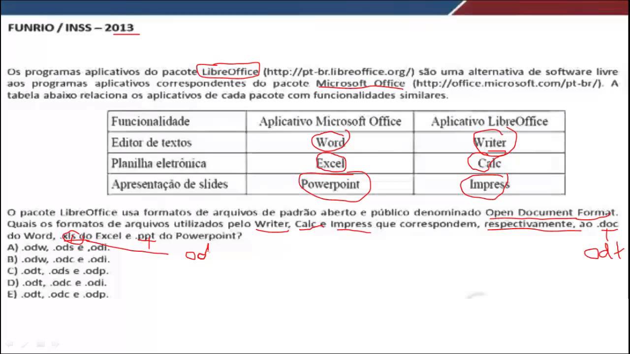 PARA CONCURSO: Office e BROffice [ÁUDIO NORMALIZADO] (Características e diferenças).
