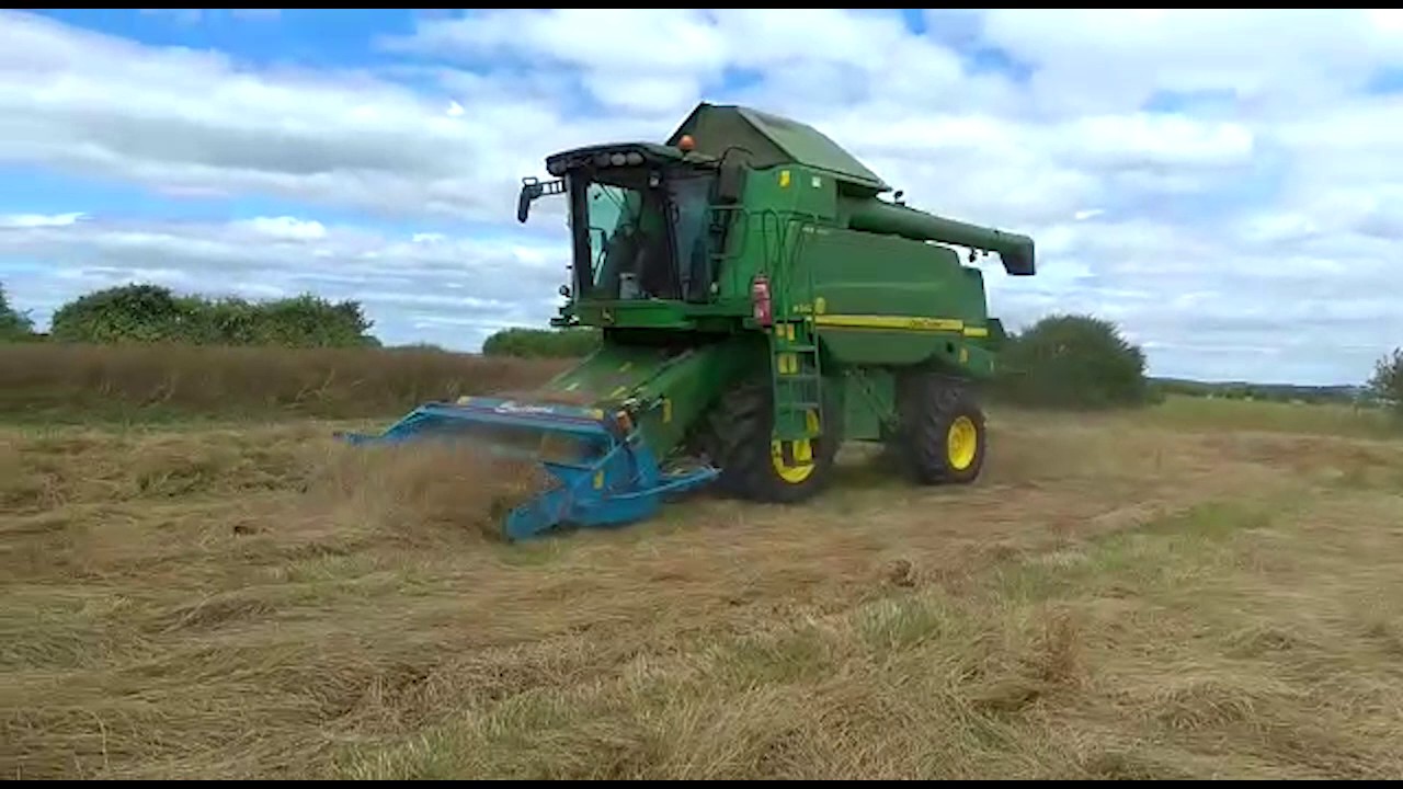 Harvesting Grass Seed using a pick up header - Part 3