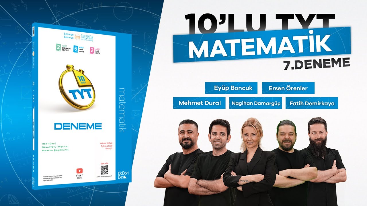ÜÇDÖRTBEŞ YAYINCILIK 10'LU TYT MATEMATİK DENEMESİ 2026 - 7.DENEME