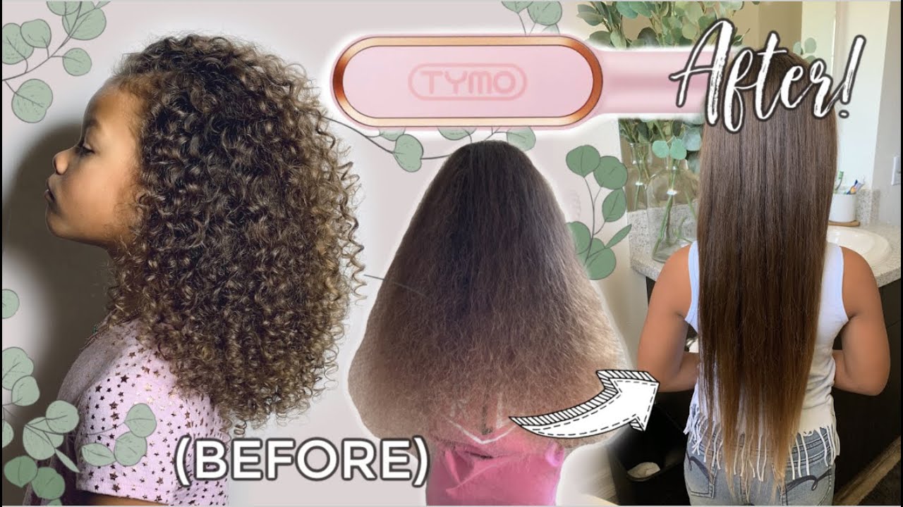 3B CURLY TO STRAIGHT ROUTINE | TESTING OUT TYMO STRAIGHTENING BRUSH ON NATURAL HAIR