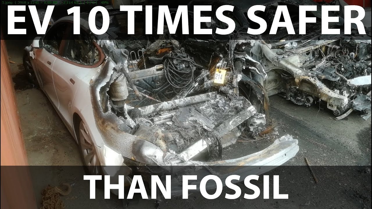 Tesla was set on fire but the battery didn't burn