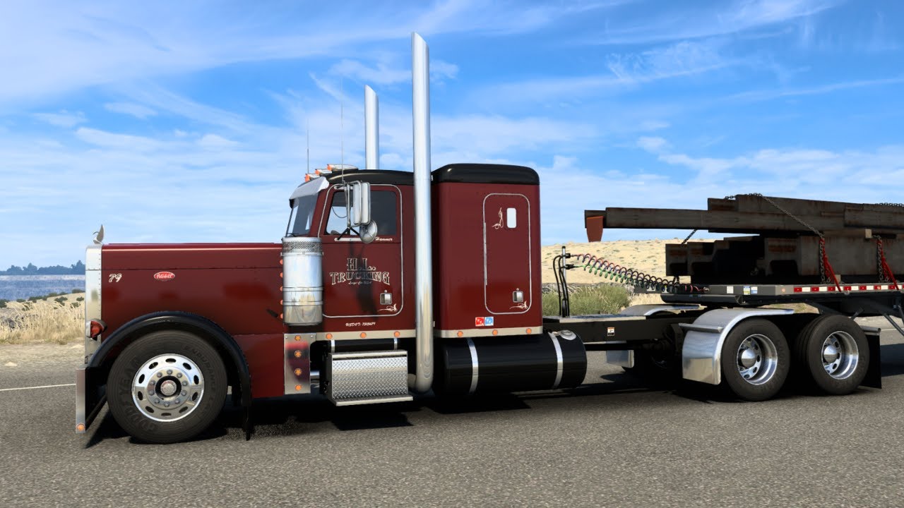 Peterbilt 379 EXHD - (Hauling Extra Long Steel Beams) - American Truck Simulator