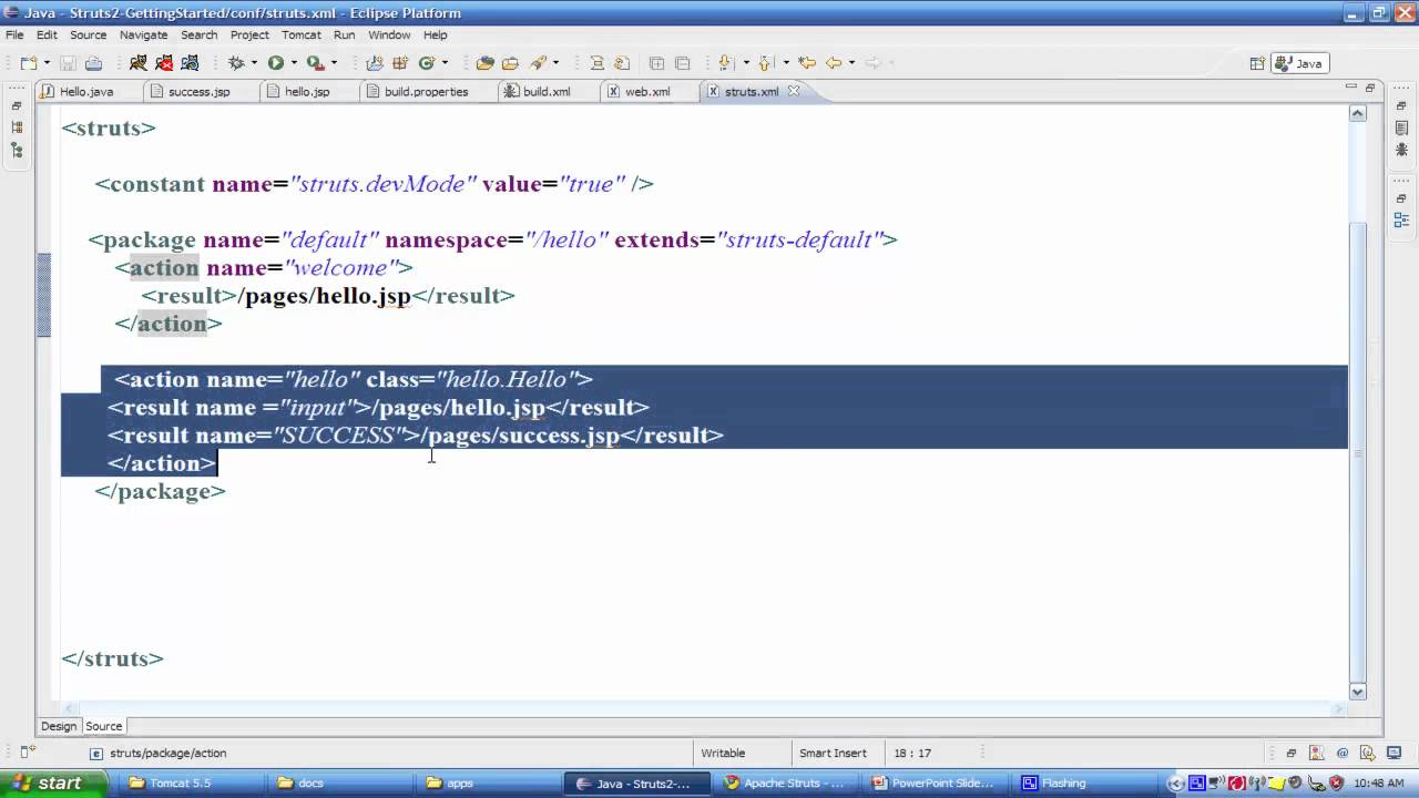 Struts 2 MVC Framework Session 2 | Struts 2 Simple Example and Configuration