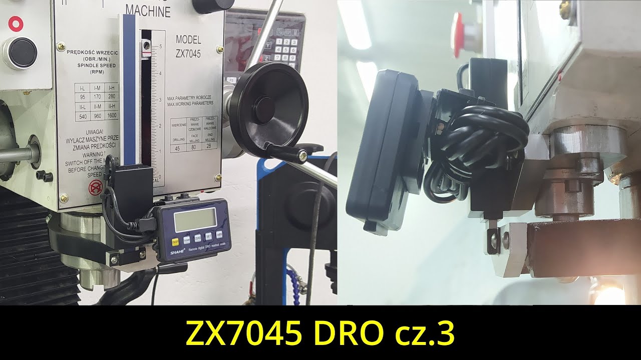 [Frezarka ZX7045] - Zakładanie DRO cz.3: Odczyt liniowy osi Z, na pinoli
