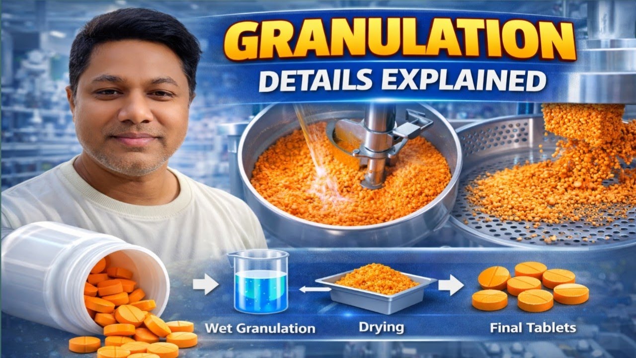 Granulation| What is Granulation| Type of Granulation| Granulation in pharma industry