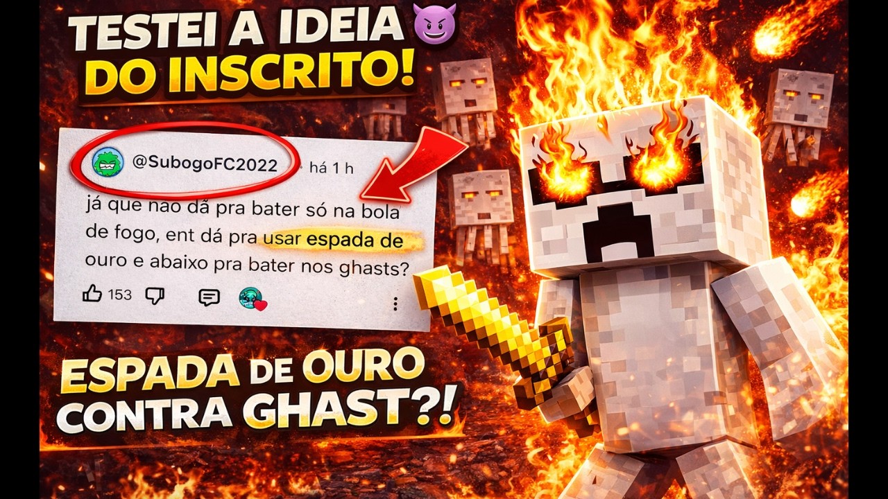 DESAFIO INSANO DO INSCRITO: 50 GHASTS SEM ARMADURA (DEI RAGE!) | EP40